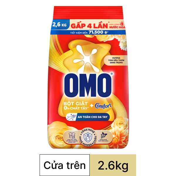 BỘT GIẶT OMO TINH DẦU THƠM 2.6KG